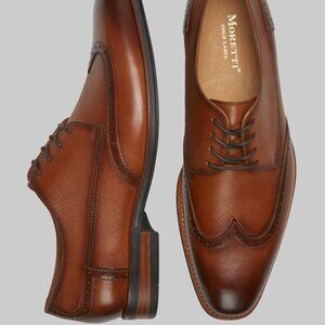 Brown Leather Wingtip Derby Shoes